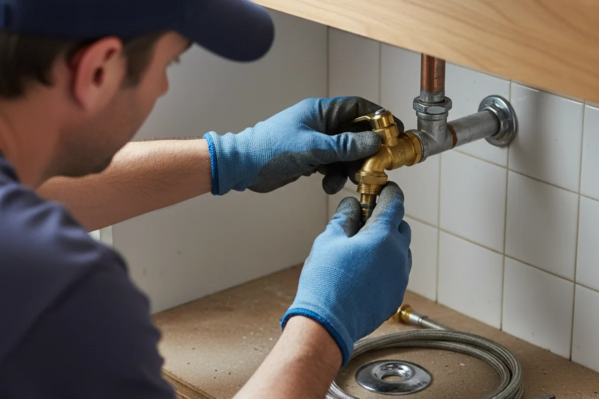 Shutoff valve and fitting work during Burst Pipe Repair in Blue Springs